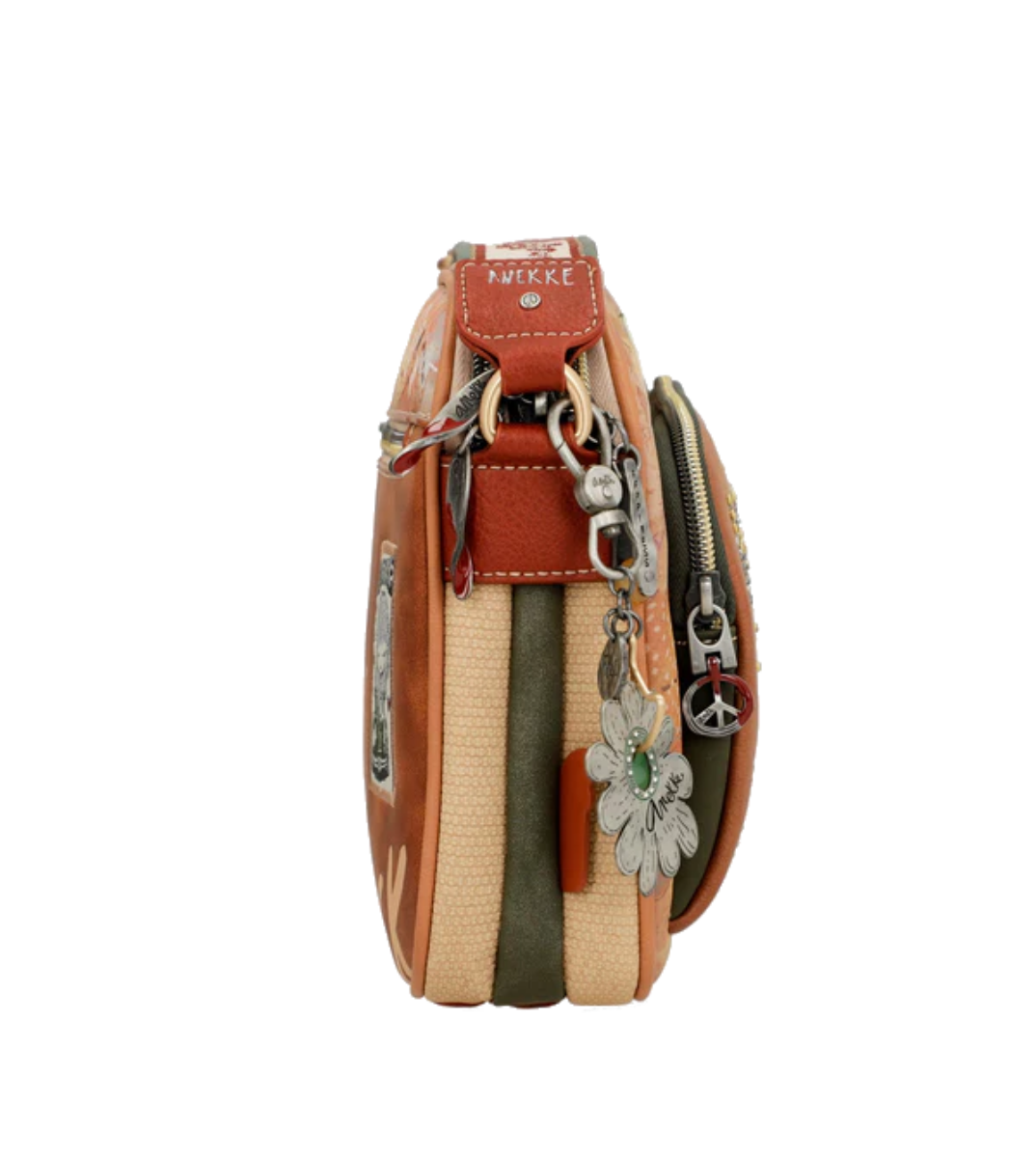 Imagine Poșetă camel, tip crossbody, colecția Peace & Love Flowers 38833-188