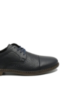 Imagine Pantofi office bleumarin din piele naturală cu perforații RIK13431-14