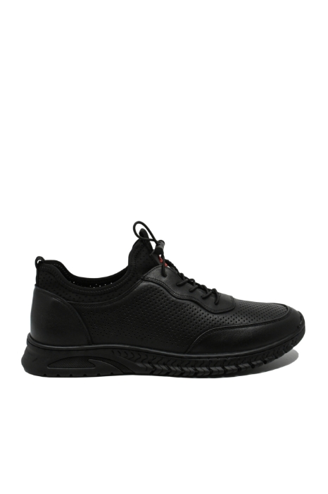 Imagine Pantofi sport negri, perforați, din piele naturală OTR640020