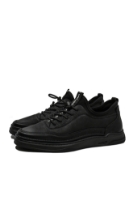 Imagine Pantofi casual-sport negri din piele naturală cu granulații fine FNX2305950