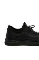 Imagine Pantofi casual-sport negri din piele naturală cu granulații fine FNX2305950