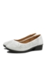 Imagine Pantofi vară damă albi din piele naturală cu model perforat OTR140029