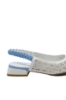 Imagine Pantofi damă decupați alb cu bleu, din piele naturală FLG2449