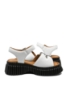 Imagine Sandale damă platformă albe, cu catarame, din piele naturală MIR10693