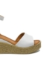 Imagine Sandale damă cu talpa wedge, albe, din piele naturală MIR1809