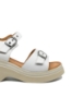 Imagine Sandale damă platformă cu capse și catarame, albe, din piele naturală MIR10701