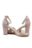Imagine Sandale elegante cu baretă la gleznă, roz pudră, din piele naturală MIR0139