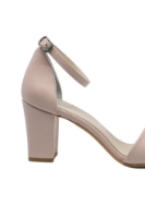 Imagine Sandale elegante cu baretă la gleznă, roz pudră, din piele naturală MIR0139
