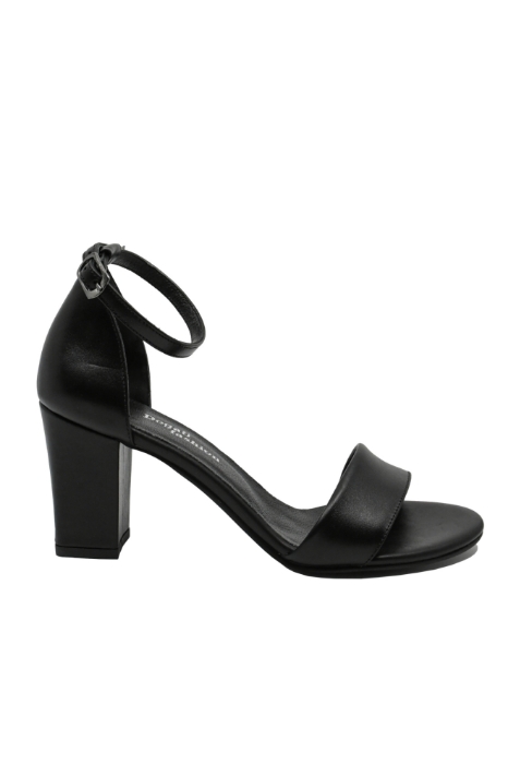 Imagine Sandale elegante cu baretă la gleznă, negre, din piele naturală MIR0139