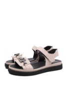 Imagine Sandale damă joase, roz pudră, din piele naturală GORD30-12