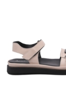 Imagine Sandale damă joase, roz pudră, din piele naturală GORD30-12