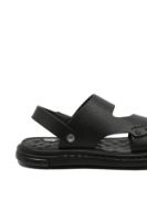 Imagine Sandale bărbați anatomice negre, din piele naturală cu granulații fine FNXJ22