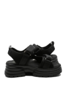 Imagine Sandale damă platformă negre din piele și textil FNX1036230