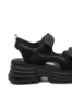 Imagine Sandale damă platformă negre din piele și textil FNX1036230