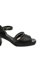 Imagine Sandale cu toc bloc negre, din piele naturală MIR9503