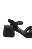 Imagine Sandale cu toc bloc negre, din piele naturală MIR9503