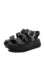 Imagine Sandale damă cu barete reglabile, negre, din piele naturală RIKW1650-00