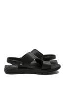 Imagine Sandale comode bărbați cu capse și barete, negre din piele naturală FNX5735