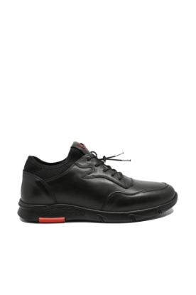 Imagine Pantofi casual-sport negri din piele naturală, cu margine elastică OTR95159