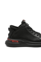 Imagine Ghete sport cu șiret, negre, din piele naturală OTR230002