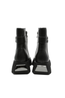 Imagine Ghete negre din piele naturală cu  talpa ultra masivă FLGZ086-01N