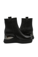 Imagine Botine damă wedge, negre din piele naturală FLGH379-3301N