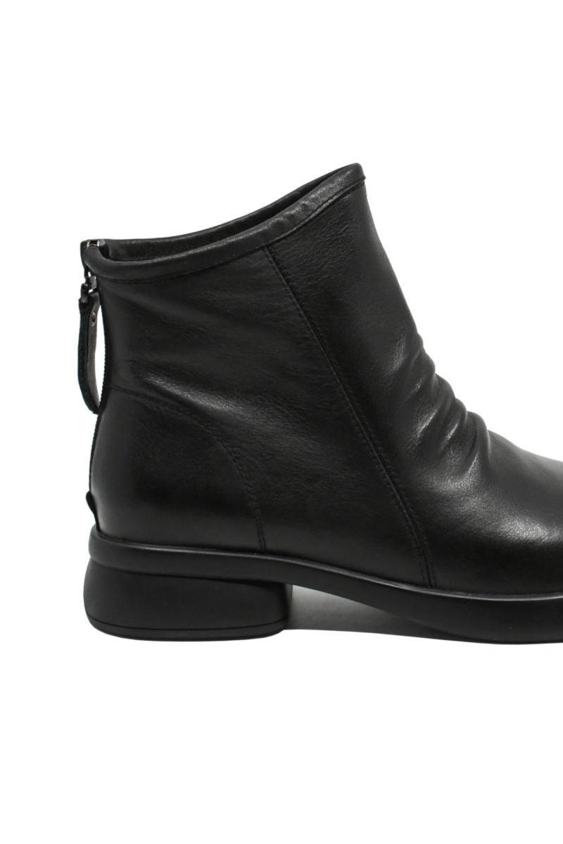 Imagine Ghete ankle cu fermoar la spate, negre, din piele naturală FLG1065N