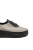 Imagine Pantofi slip-on cu talpa înaltă, gri vizon din piele naturală MIR2450