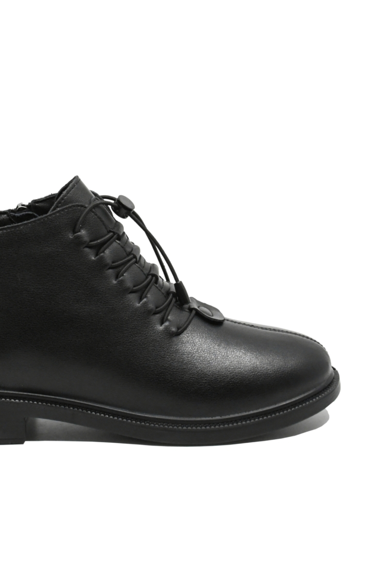 Imagine Ghete joase din piele naturală, negre, cu șiret OTR930001N