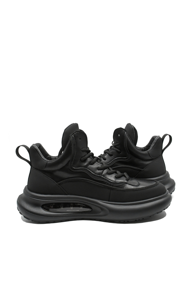 Imagine Ghete bărbați model sport, negre, din piele naturală FNX83107