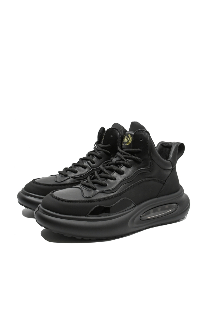 Imagine Ghete bărbați model sport, negre, din piele naturală FNX83107