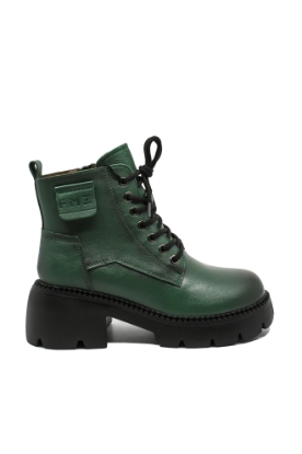 Imagine Ghete damă la modă, din piele naturală, verde patinat FNX8099GREEN