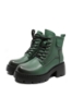 Imagine Ghete damă la modă, din piele naturală, verde patinat FNX8099GREEN