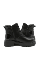 Imagine Ghete ankle din piele naturală negre, cu platformă OTR50013