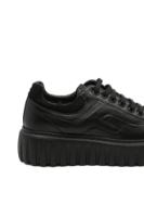 Imagine Pantofi damă cu platformă, negri, din piele naturală FLO607N