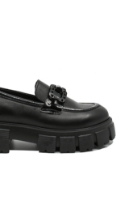 Imagine Loaferi damă negri cu platformă masivă, din piele naturală FLO109N