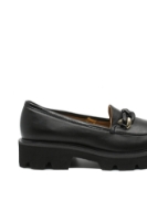 Imagine Pantofi damă tip loafer, cu talpa înaltă, negri, din piele naturală FLO612N