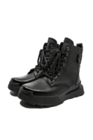 Imagine Ghete damă stil combat, negre, din piele naturală, FNX867598