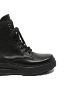 Imagine Ghete damă stil combat, negre, din piele naturală, FNX867598
