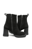 Imagine Botine damă negre, din piele întoarsă, cu talpa înaltă GOR4324NV
