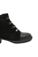 Imagine Botine damă cu accente metalice, negre, din piele întoarsă FLO401NV