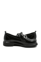 Imagine Loaferi damă negri din lac , cu lanț și strasuri FLO617NL