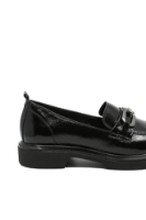 Imagine Loaferi damă negri din lac , cu lanț și strasuri FLO617NL
