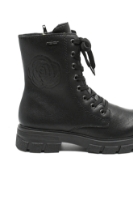 Imagine Ghete damă combat cu interior din lână, negre, din piele naturală RIKZ9129-00