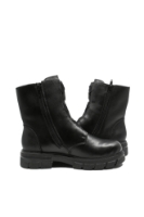 Imagine Ghete damă cu model elastic împletit, negre, din piele naturală RIKZ9179-00