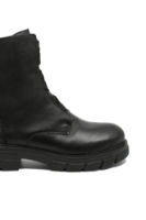 Imagine Ghete damă cu model elastic împletit, negre, din piele naturală RIKZ9179-00