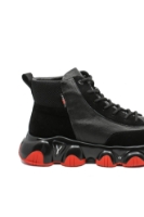 Imagine Ghete sport înalte negre din piele naturală FNX9666N