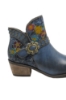 Imagine Ghete damă stil western cu model floral, navy din piele naturală FLGZM766-50