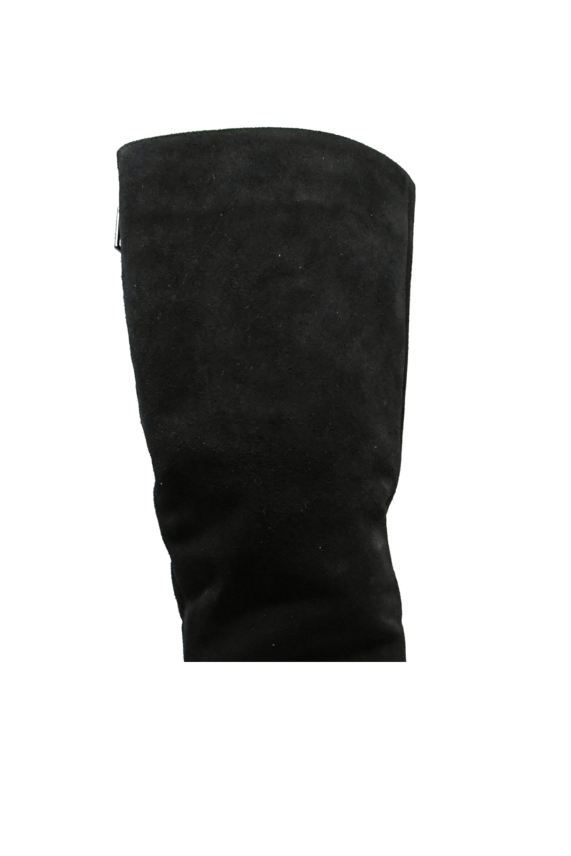 Imagine Cizme înalte damă elegante, negre, din piele întoarsă OTR30008NV
