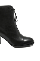 Imagine Botine damă negre din piele naturală, cu fermoar în față FNX11681N